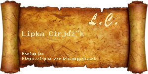 Lipka Cirjék névjegykártya